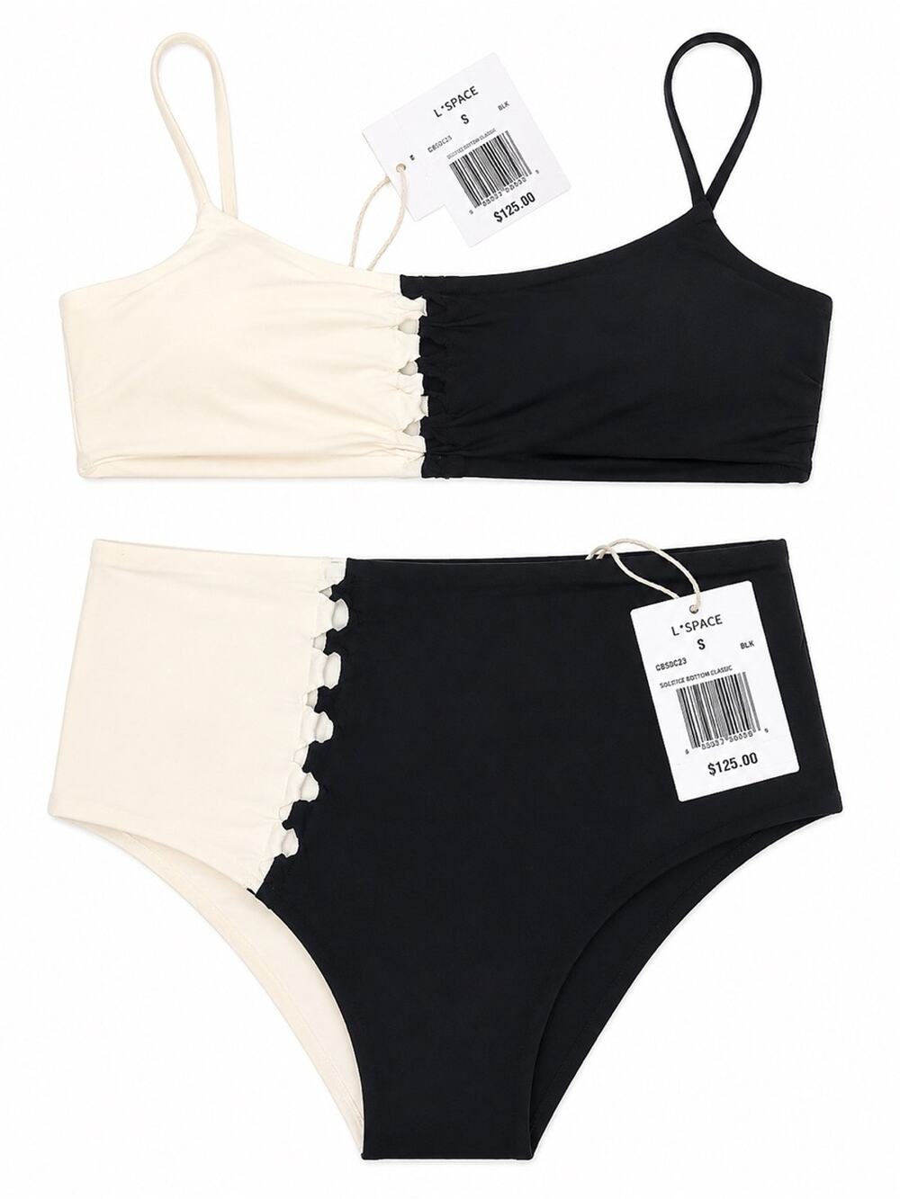 L*SPACE Solstice Colorblock Bikini Set NWT Small High Waist